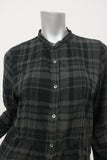 Hartford Plaid Button Down Shirt Gray/Black Cotton Size 5 Long Sleeve Top available at CelebrityOwned.com img_2