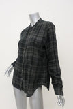 Hartford Plaid Button Down Shirt Gray/Black Cotton Size 5 Long Sleeve Top available at CelebrityOwned.com img_4