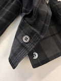 Hartford Plaid Button Down Shirt Gray/Black Cotton Size 5 Long Sleeve Top available at CelebrityOwned.com img_8