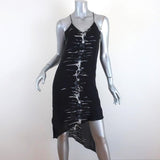 Haute Hippie Asymmetrical Dress Black Vertebrae Print Silk Size Extra Small available at CelebrityOwned.com img_1