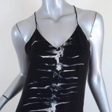 Haute Hippie Asymmetrical Dress Black Vertebrae Print Silk Size Extra Small available at CelebrityOwned.com img_2