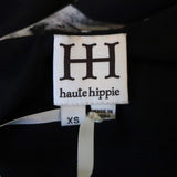 Haute Hippie Asymmetrical Dress Black Vertebrae Print Silk Size Extra Small available at CelebrityOwned.com img_6