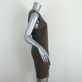 Haute Hippie Side Gathered Dress Olive Modal Jersey Size Large Sleeveless Mini available at CelebrityOwned.com img_3