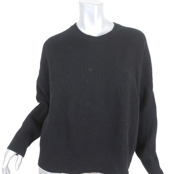 Helmut Lang Open Back Sweater Black Wool-Cashmere Ribbed
