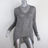 Helmut Lang Sweater Gray Uneven Stitch Knit Size Small V-Neck Pullover available at CelebrityOwned.com img_1