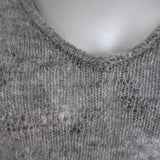Helmut Lang Sweater Gray Uneven Stitch Knit Size Small V-Neck Pullover available at CelebrityOwned.com img_2