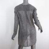 Helmut Lang Sweater Gray Uneven Stitch Knit Size Small V-Neck Pullover available at CelebrityOwned.com img_7