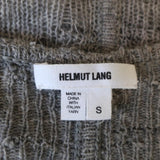 Helmut Lang Sweater Gray Uneven Stitch Knit Size Small V-Neck Pullover available at CelebrityOwned.com img_8
