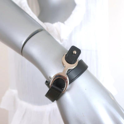 Hermes Pavane Double Tour Wrap Bracelet Black Leather Size Medium available at CelebrityOwned.com img_1