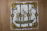 Hermes Tribord by Julia Abadie 90cm Scarf Cream/Pink Silk Twill available at CelebrityOwned.com img_1