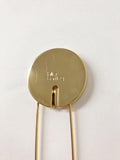 Hillier Bartley Tiger's Eye Round Safety Pin Brooch 24k Gold-Plated Brass available at CelebrityOwned.com img_5