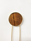 Hillier Bartley Tiger's Eye Round Safety Pin Brooch 24k Gold-Plated Brass available at CelebrityOwned.com img_6