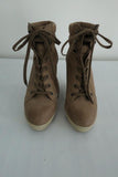Hogan Rebel Wedge Sneakers Beige Leather Size 39.5 Lace-Up High Top available at CelebrityOwned.com img_2