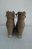 Hogan Rebel Wedge Sneakers Beige Leather Size 39.5 Lace-Up High Top available at CelebrityOwned.com img_5