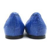 Jimmy Choo Attila Pointed Toe Flats Blue Elaphe Snakeskin Size 37