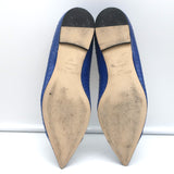 Jimmy Choo Attila Pointed Toe Flats Blue Elaphe Snakeskin Size 37
