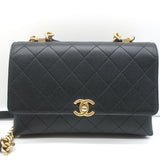 Chanel 2019 Quilted Small Flap Bag Black Grained Calfskin Leather Crossbody