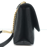 Chanel 2019 Quilted Small Flap Bag Black Grained Calfskin Leather Crossbody