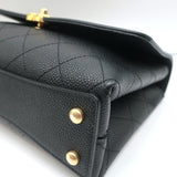 Chanel 2019 Quilted Small Flap Bag Black Grained Calfskin Leather Crossbody