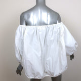 Marques Almeida Off the Shoulder Top White Size Large Drawstring Hem Blouse NEW