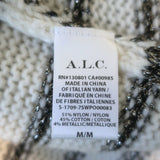 A.L.C. Turtleneck Sweater Elisa Ivory Metallic-Striped Knit Size Medium