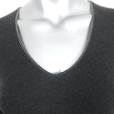 Brunello Cucinelli Monili Trim V-Neck Long Sleeve Top Charcoal Size Medium