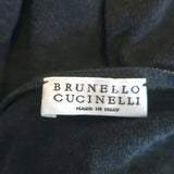 Brunello Cucinelli Monili Trim V-Neck Long Sleeve Top Charcoal Size Medium