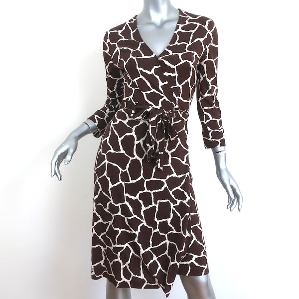 Diane von Furstenberg Vintage Julian Wrap Dress Giraffe Print Silk