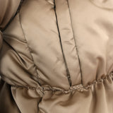 Theory Down Puffer Jacket Keilly Gold Satin Size Petite