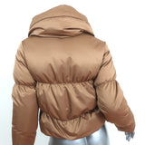 Theory Down Puffer Jacket Keilly Gold Satin Size Petite