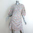 RHODE Pia Puff Sleeve Mini Dress White/Multi Printed Cotton Size Large