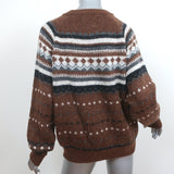 RE/DONE 50s Raglan Crew Sweater Brown Fair Isle Wool-Alpaca Size Medium