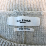 Isabel Marant Etoile Cutout Sweater Kelia Light Gray Distressed Knit Size 42