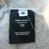 Isabel Marant Etoile Cutout Sweater Kelia Light Gray Distressed Knit Size 42