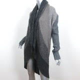Autumn Cashmere Cocoon Cardigan Gray Cashmere-Blend Mixed Knit Size Large