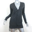Vera Wang Chiffon-Hem Cardigan Charcoal Wool Size Medium V-Neck Sweater