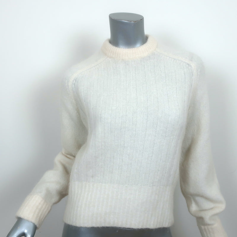 Acne Studios Dania Mohair Sweater Cream Size Extra Small Crewneck Pullover