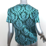 Marques'Almeida Short Sleeve Top Blue Metallic Jacquard Size Small