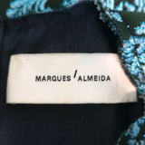 Marques'Almeida Short Sleeve Top Blue Metallic Jacquard Size Small