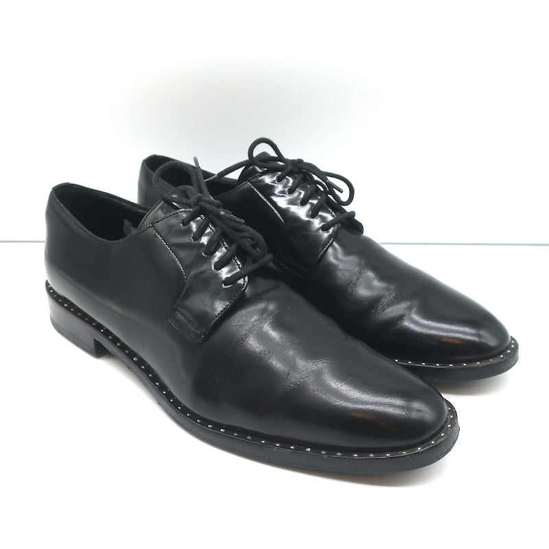 Saint Laurent Studded Derby Oxfords Dylan Black Leather Size 40 Lace-Up Flats