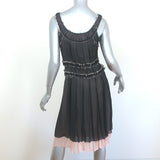 Marc Jacobs Sleeveless Dress Black/Pink Pleated Chiffon Size 2 NEW