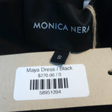 Monica Nera Maya Mini Dress Black Stretch Cotton Size Small NEW