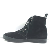 Jenni Kayne Canyon Shearling Ankle Boots Black Suede Size 41 Lace-Up Booties