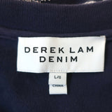 Derek Lam Denim Layered-Effect Sweatshirt Navy Striped Terry Size Large