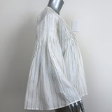 Joie Button Up Top Copper White/Gold Metallic Striped Pleated Cotton Size Medium