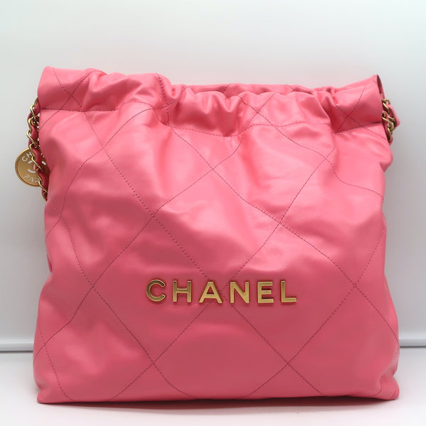 Chanel 22 leather bag Chanel Pink in Leather - 36806707