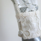 Saint Laurent Guipure Lace Blouse Cream Size 34 Long Sleeve Top