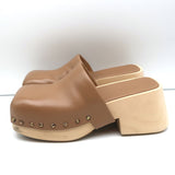 Marsell Bottone Clogs Hazelnut Leather Size 37 Platform Mules