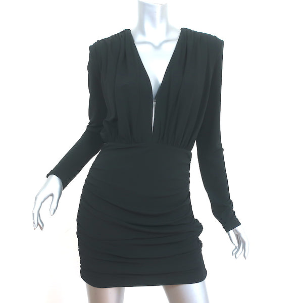 ANINE BING Long Sleeve Mini Dress Whitney Black Stretch Jersey