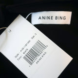ANINE BING Long Sleeve Mini Dress Whitney Black Stretch Jersey Size Small NEW